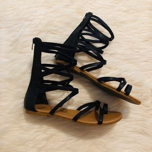 Black gladiator sandals